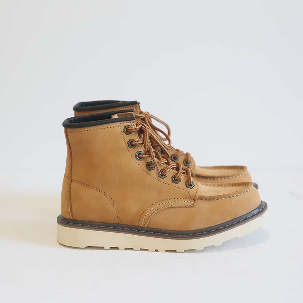 First layer cowhide round head strap flat bottom Martin boots women's autumn new couple short boots