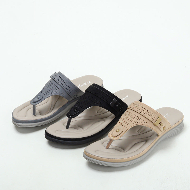 Women's Flip-Flops Fashionable Summer Thick Bottom Wedge Sandals