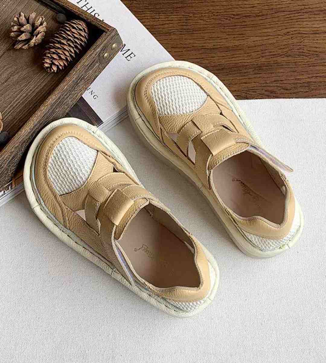 Summer - Sneakers - Cowhide - College Style - Platform Shoes