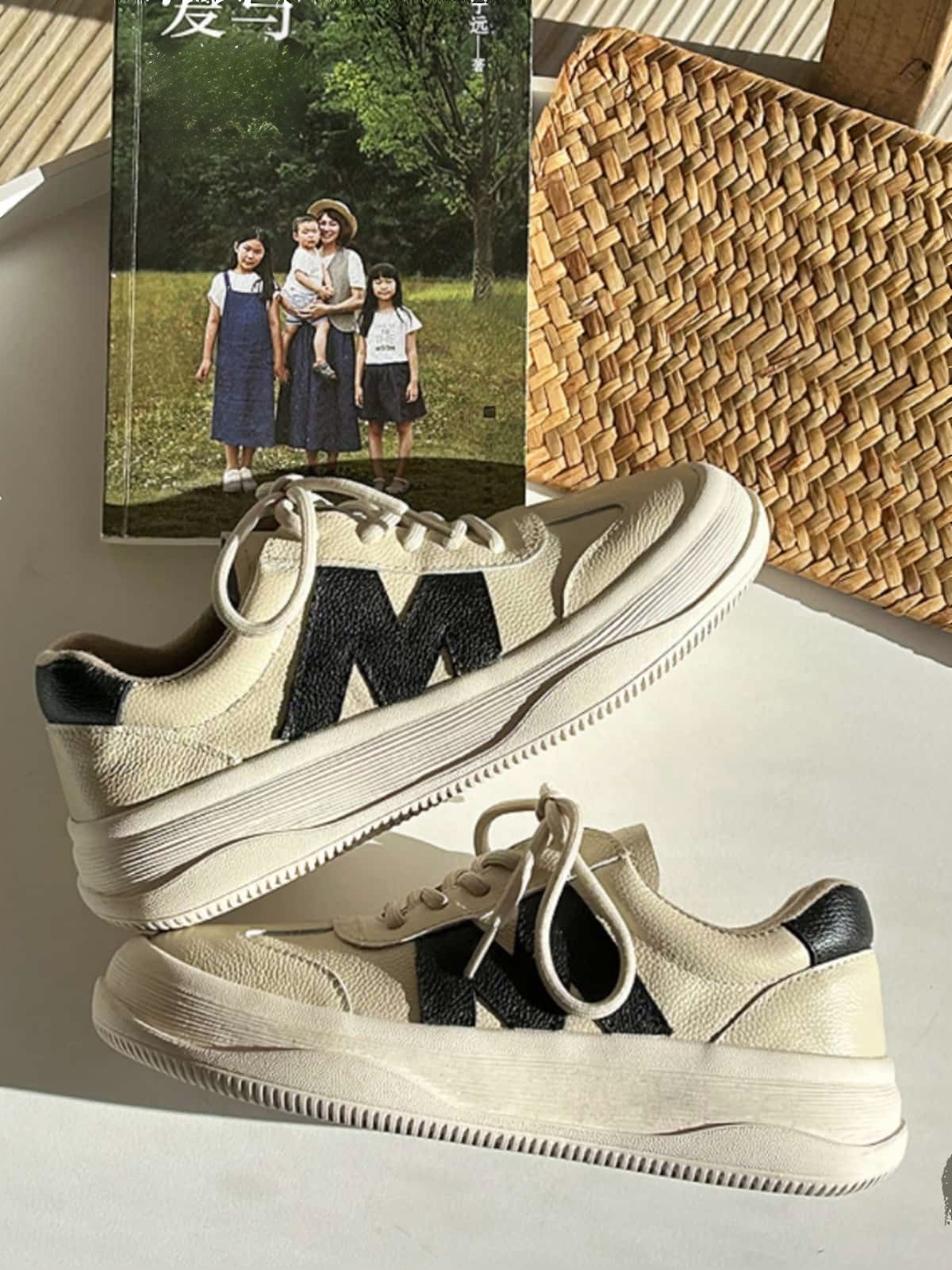 Leather round head lace-up platform shoes handsome versatile little white shoes women