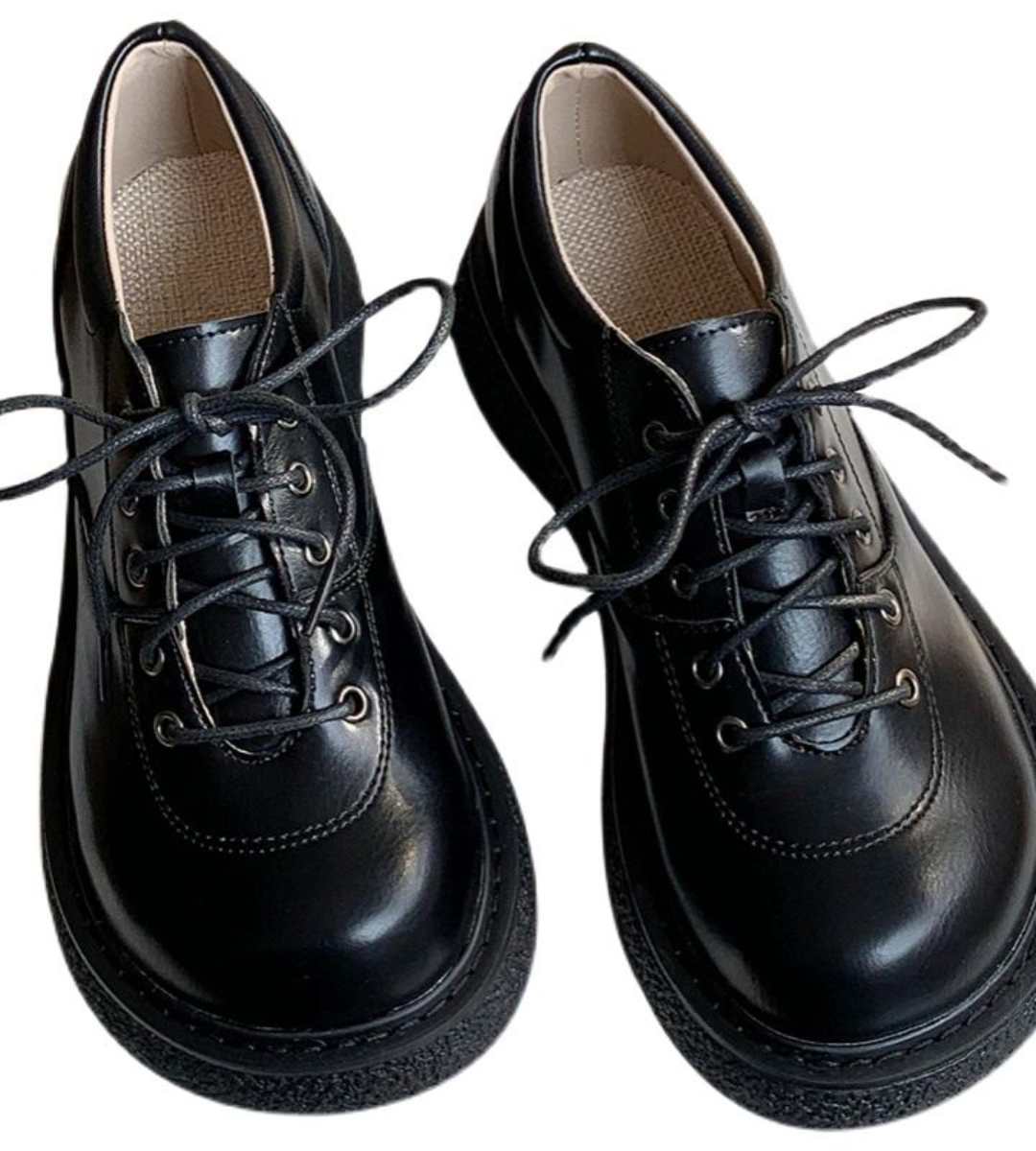 Spring Women's Thick-Soled Leather Brogue Retro Shoes