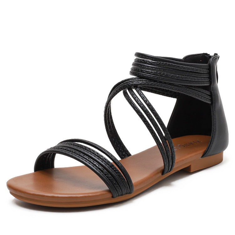 Women's Roman Sandals Flat Bohemian Seaside Beach Shoes