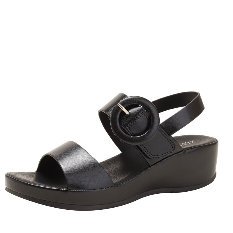 Women's Fashionable and Comfortable Wedge Flat Casual Sandals Platform Mid Heel