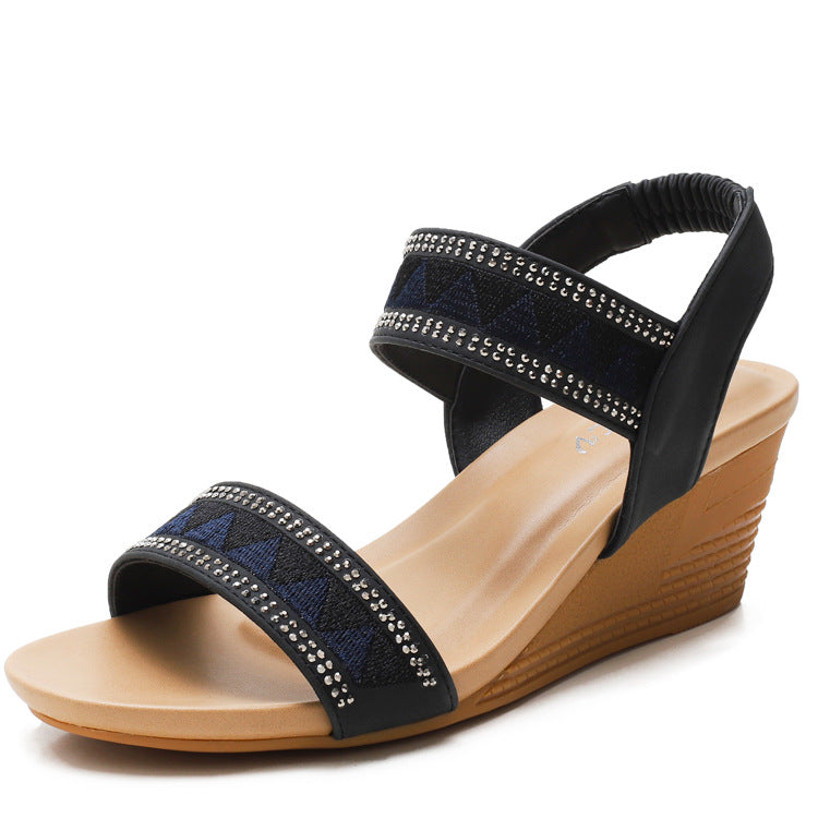 Wedge Sandals Women's Bohemian Holiday Platform Open Toe Platform Sandals Fashion