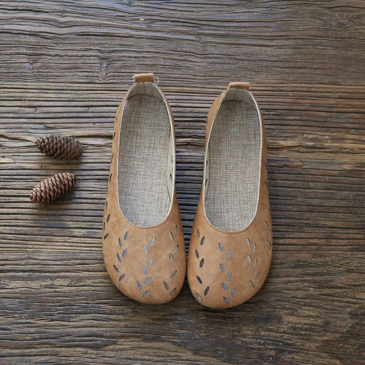 Hollow bag head flat shoes summer cotton and linen breathable and comfortable shallow mouth single shoes women