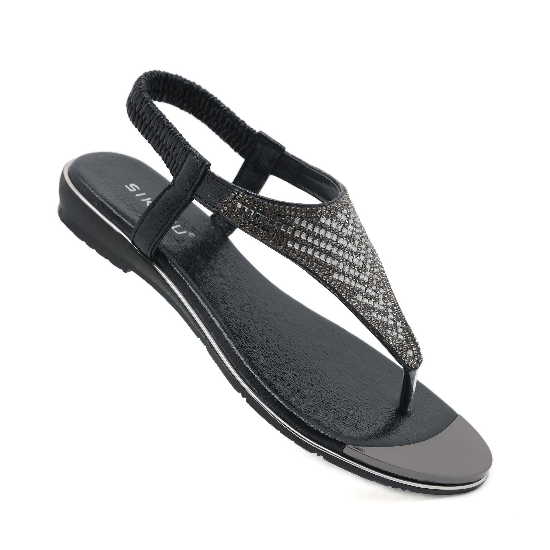 BY2006-5 Rhinestone Flip-Flops Comfortable All-Match Beach Sandals for Women | Flat Sandals