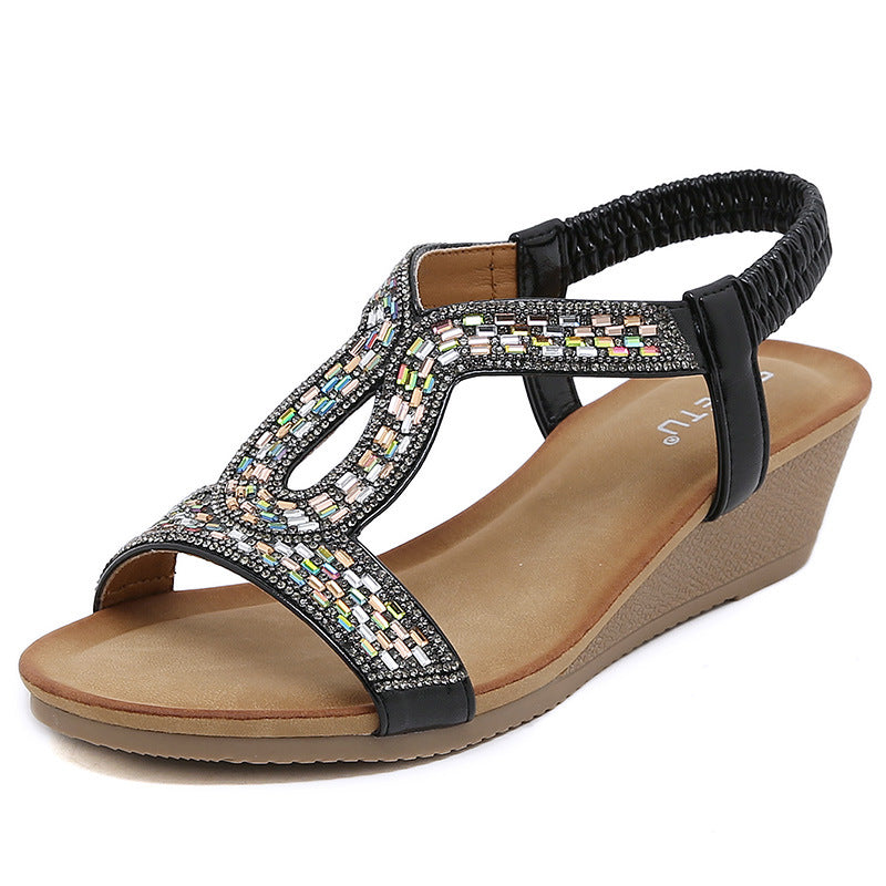 3217-4 Fashion Wedge Open Toe Non-Slip Wedge Commuter Sandals for Women