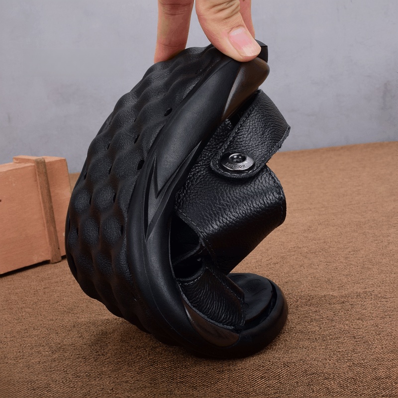 Leather sandals men's summer new men's beach shoes breathable cowhide soft-soled non-slip slippers men's outdoor shoes