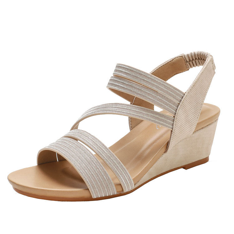 Women's Wedge Sandals Summer Comfortable Soft Bottom Bohemia Roman Shoes