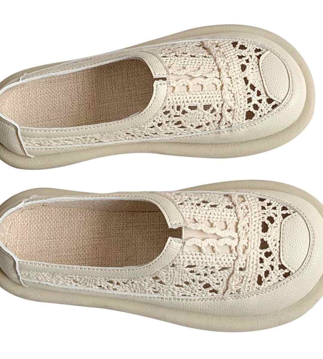 Summer Flat Lace Mesh Sandals Cotton Cool Casual Shoes
