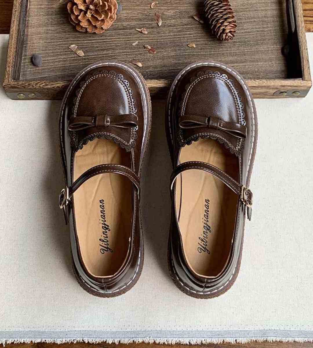 Summer Mary Jane Thick Sole Leather Shoes Cute Style
