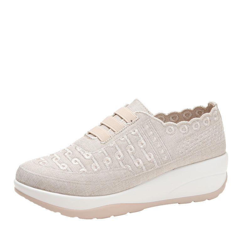 Fly Woven Mesh Slip-on Women's Shoes Season Soft Bottom Breathable Light Casual Shoes