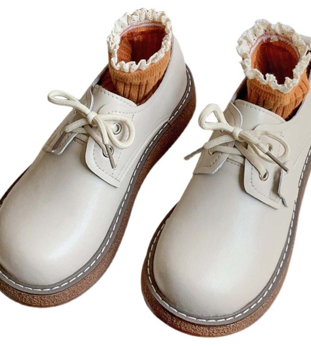 Autumn Round-toe Genuine Leather Student Shoes Cute Mary Janes