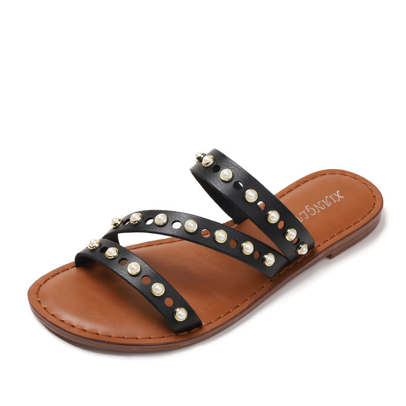 Ethnic Outdoor Sandals Bohemian Beaded Vintage Roman Holiday
