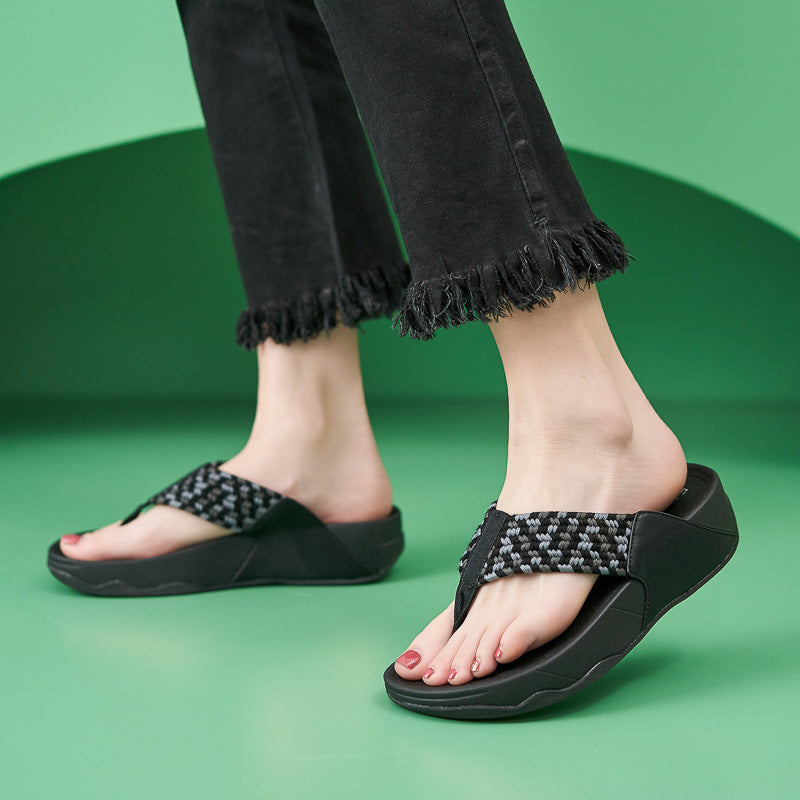 Women's Lightweight Sports Style Comfortable Elastic Large Size Platform Slippers Sandals | Sports sandals