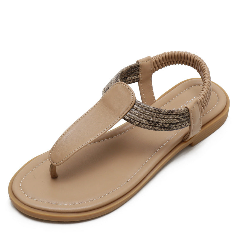 Women's Flip-Toe Sandals Bohemian Ethnic Simple Assorted Colors Retro Travel Roman Shoes
