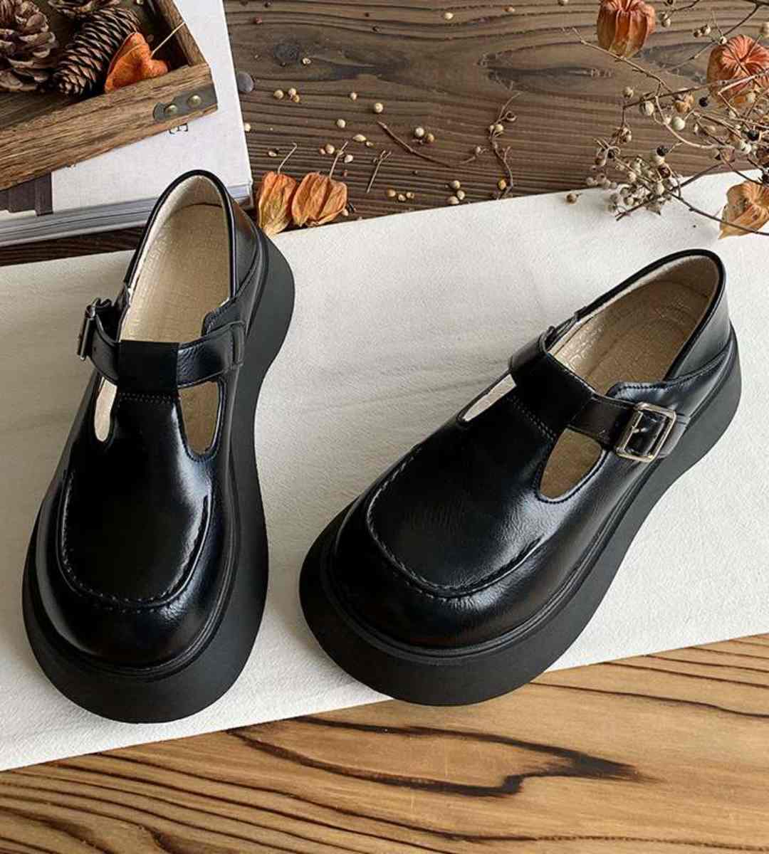 Spring Mary Jane Thick-Soled Leather Retro JK Shoes
