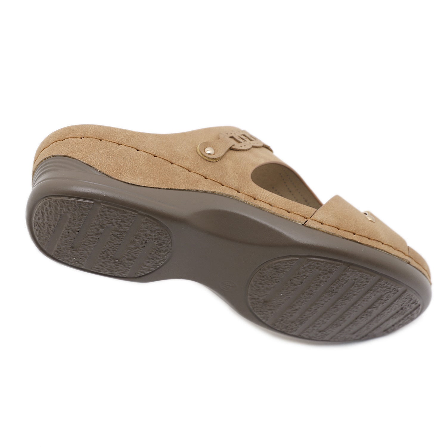 605-9 Women's Shoes Stitching Casual Wedge Metal Large Size Slippers Women