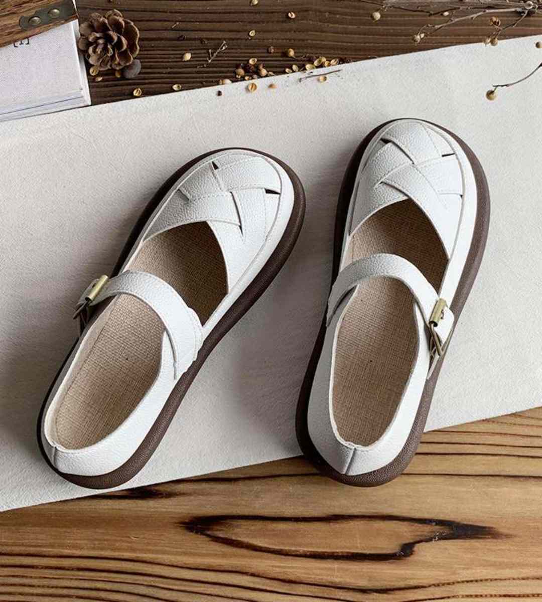 Summer Mary Jane Shoes Cotton Linen College Style Woven Sandals