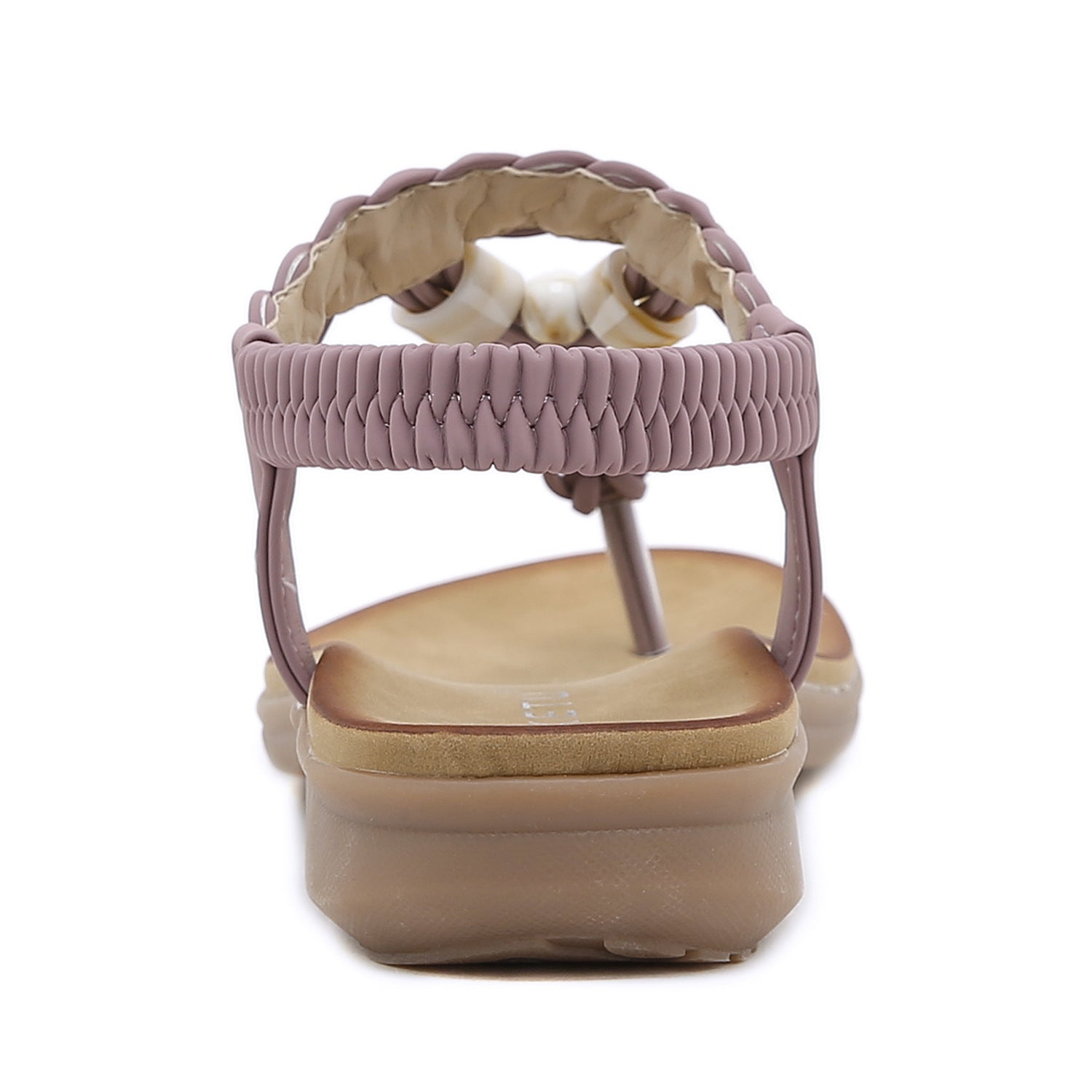 Sandals Bohemian Rhinestone Comfortable round Toe Seaside Holiday Large Size Shoes | Flat Sandals