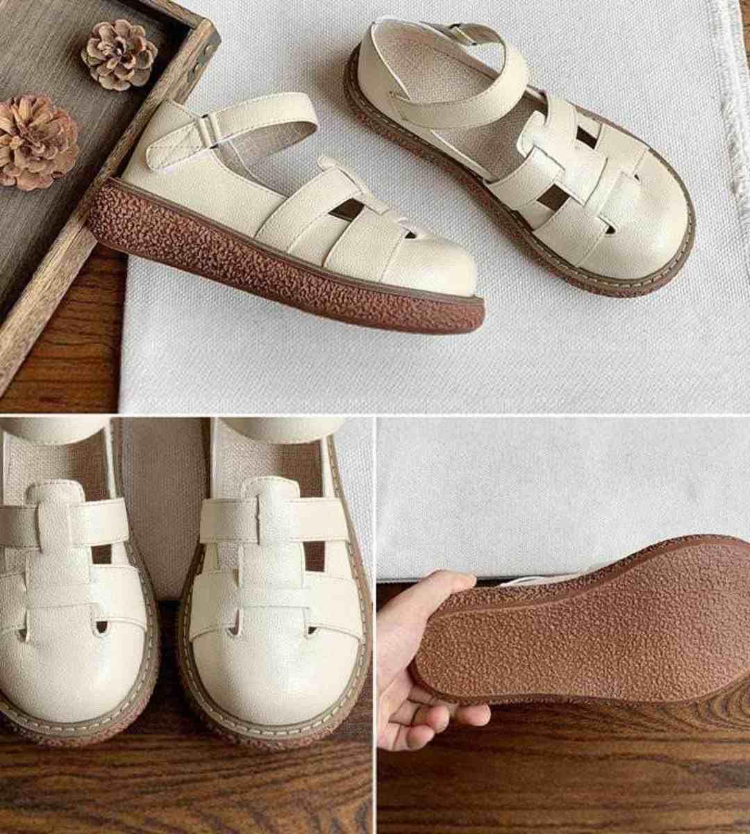 Summer Casual Hollow Shoes Leather College Style Sandals