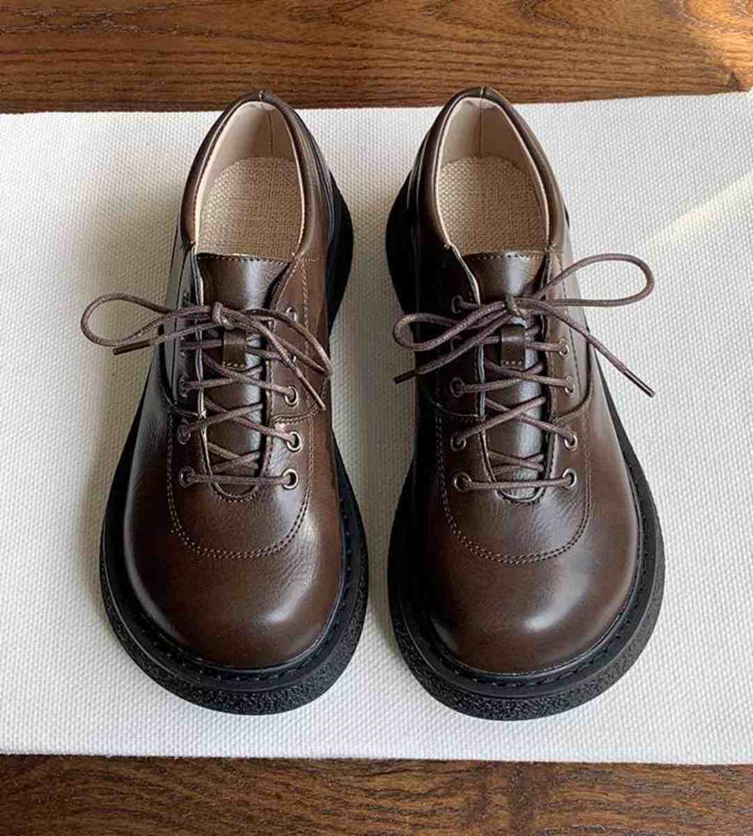 Spring Women's Thick-Soled Leather Brogue Retro Shoes