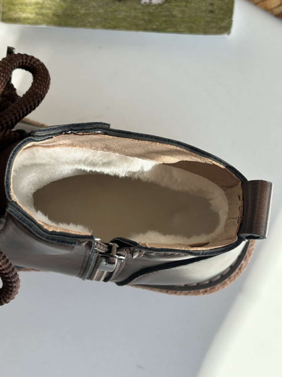 Round head lace-up platform big head shoes winter mid-heel small leather shoes short boots women