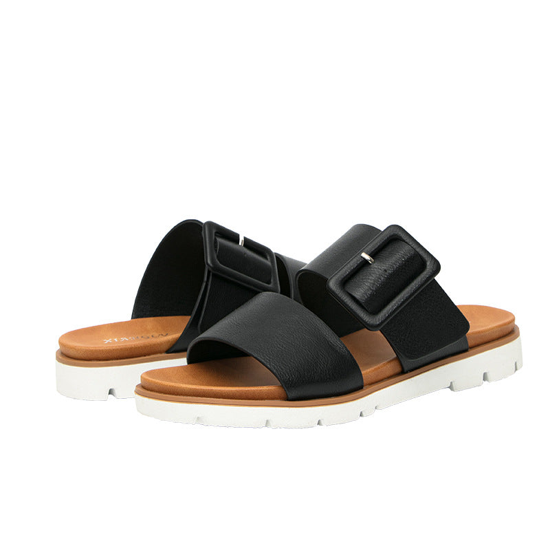 Women's Summer Outdoor Slippers Platform Slippers Fashion Casual Non-Slip Maternity Sandals