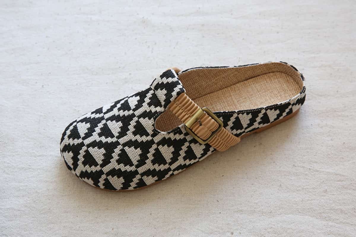 Cotton and linen bag head flats summer new handmade comfortable soft-soled plaid women's cool slippers