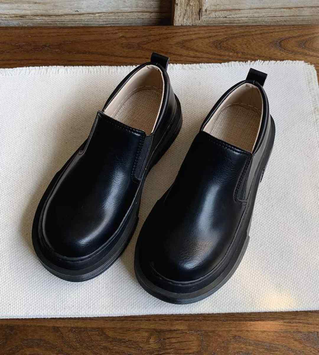Fall Low-top Leather Shoes Vintage Style Women's Footwear