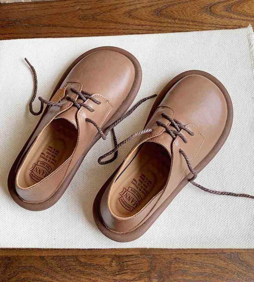 Spring - Flat Shoes - Genuine Leather - Japanese Cute - Round Toe
