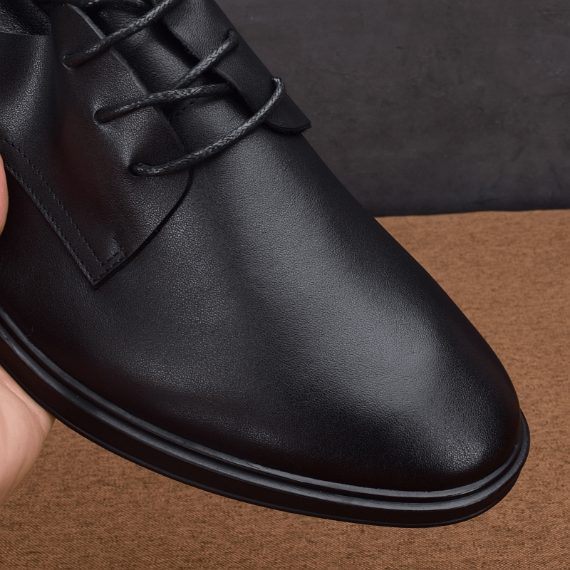 Business casual shoes men's leather soft leather soft sole breathable lace-up light men's single-layer cowhide formal men's shoes