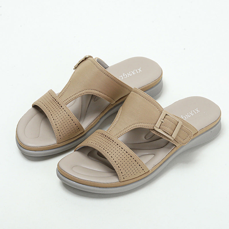 Wedge Heels Thick Bottom for Outdoors Women's Slippers Ladies Fashion Leisure Sandals