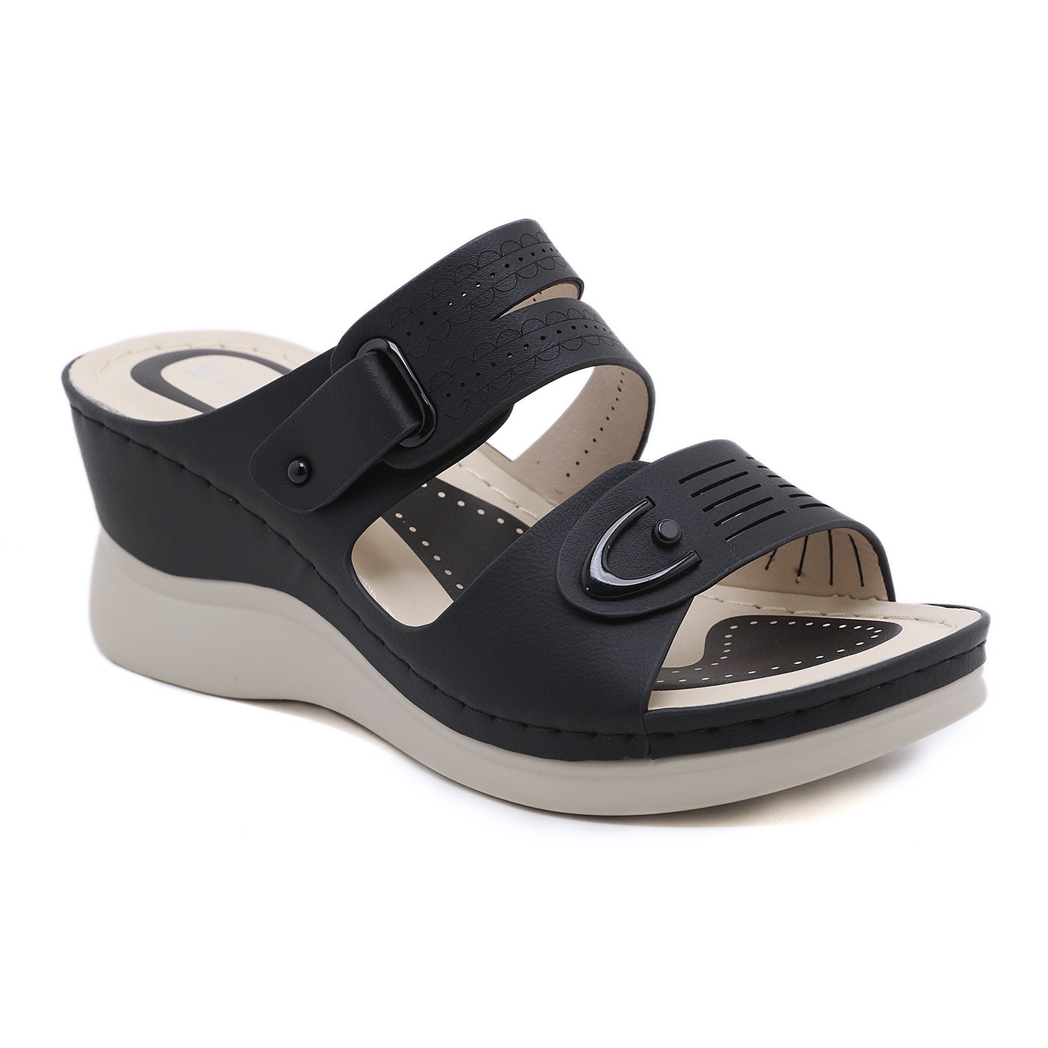 JS6331-1 Spring and Summer Fashion Casual Wedge Beach Outdoor Slippers Women's Shoes