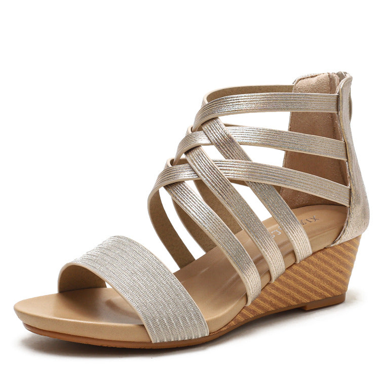 Wedge Roman Sandals Women Bohemian Ethnic Retro Open Toe Vacation Women's Travel Shoes
