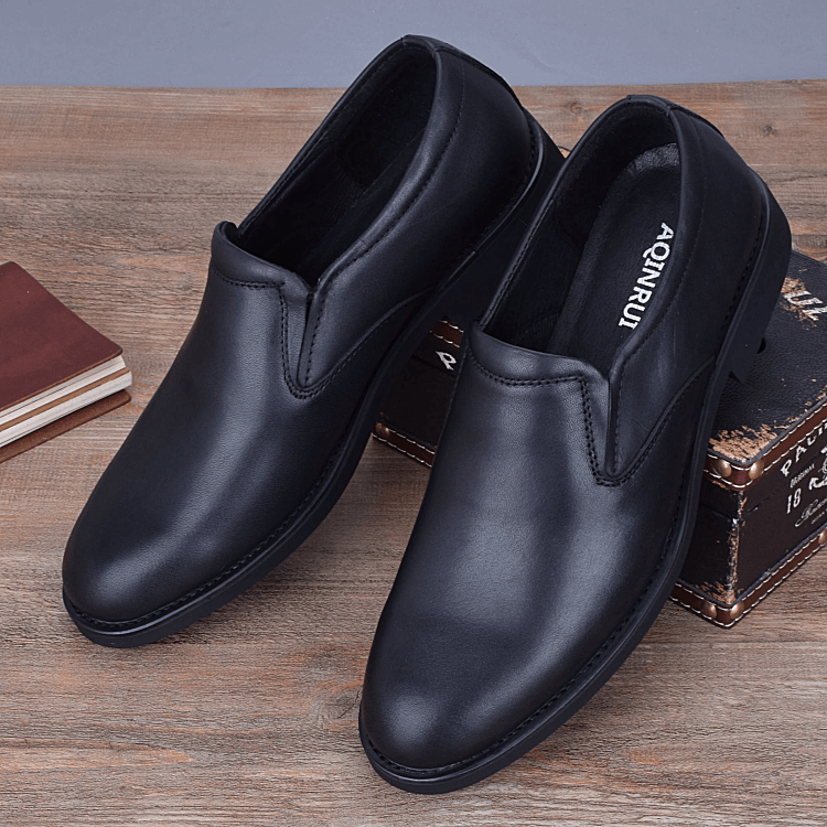 Business men's shoes formal leather shoes men's genuine leather first layer cowhide foot cover soft sole men's wedding shoes breathable work shoe