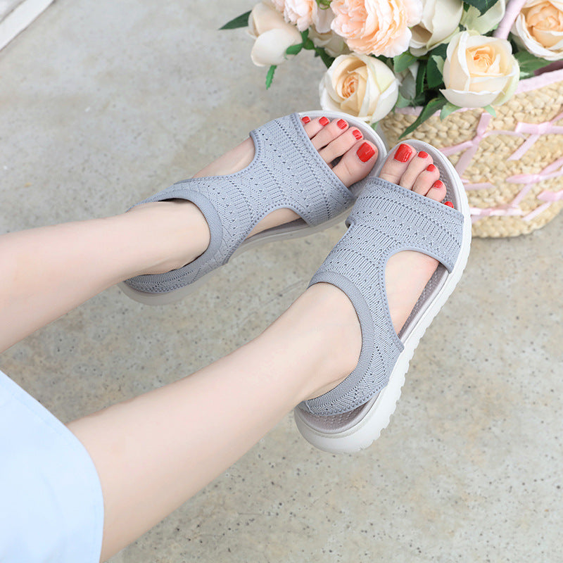Summer New Sandals Women's Lightweight Sports Slope Heel Comfortable Large Size | Sports sandals