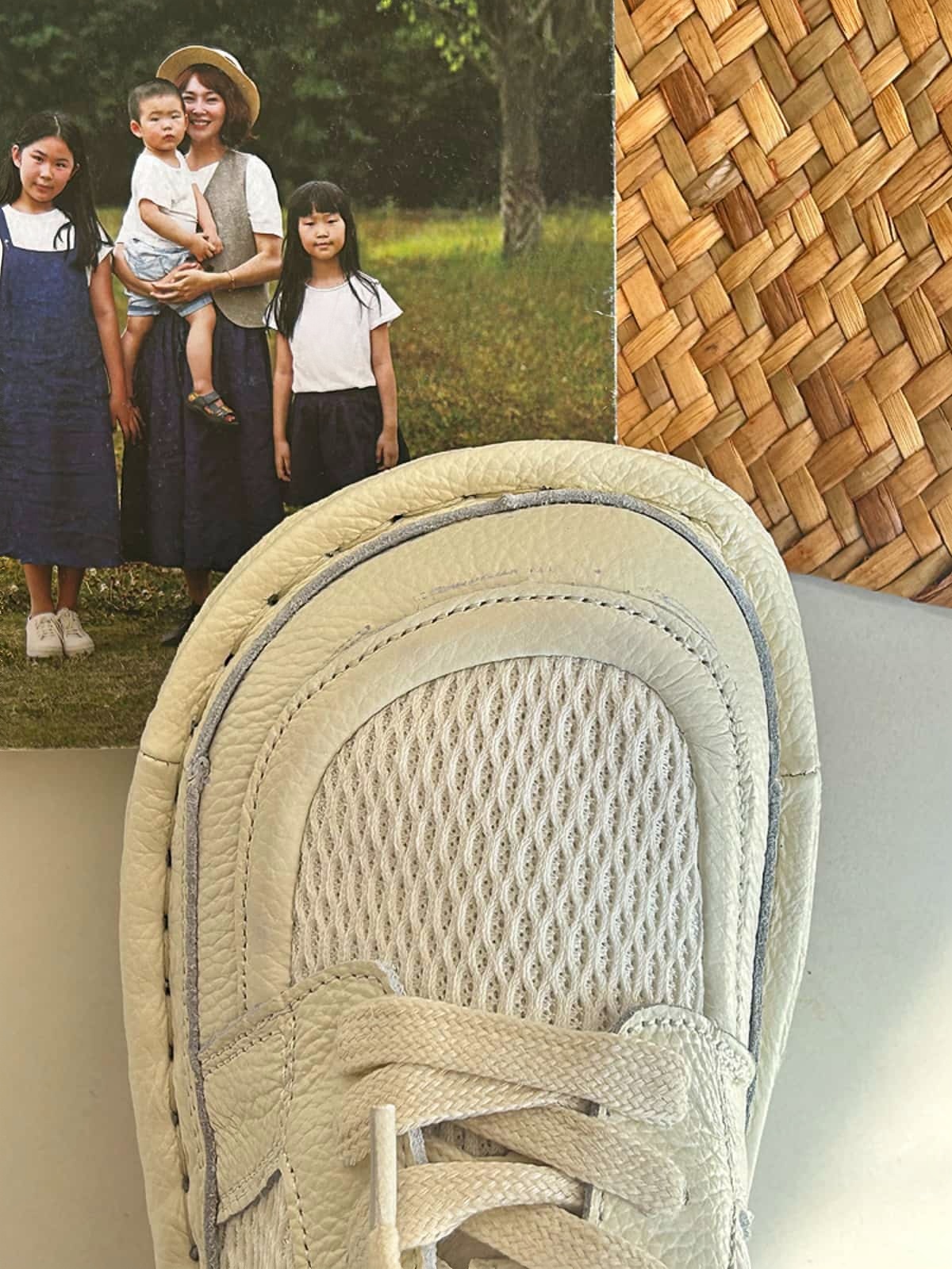 Leather round head lace-up shoes summer breathable mesh shoes handmade cowhide thick-soled big head shoes