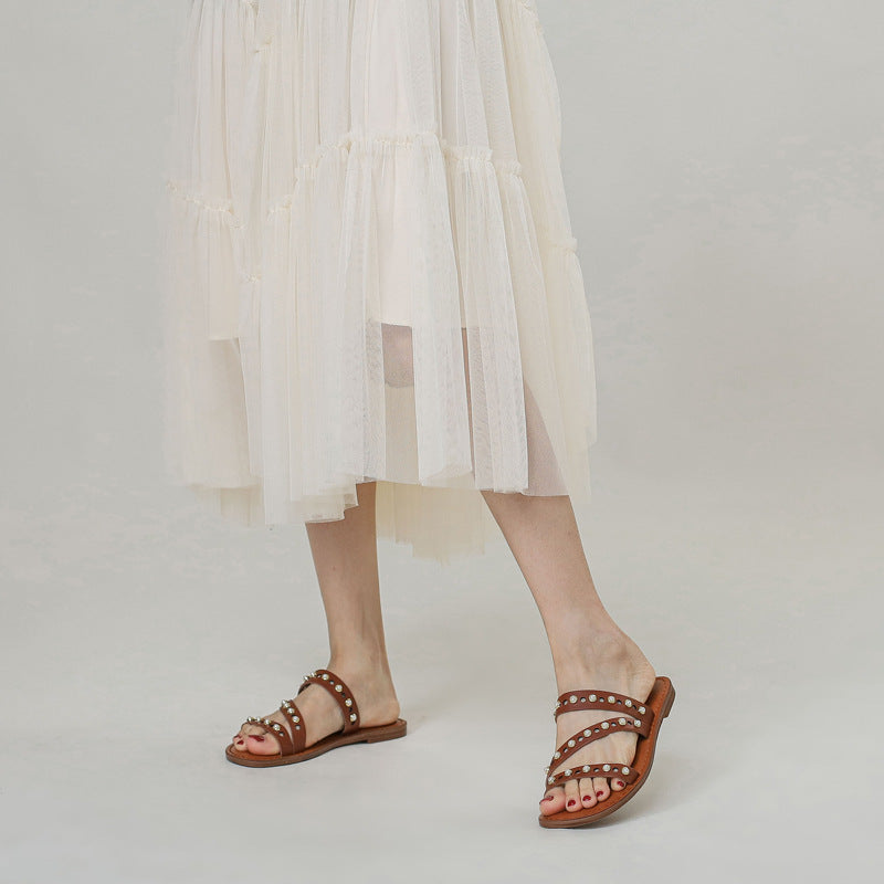 Ethnic Outdoor Sandals Bohemian Beaded Vintage Roman Holiday