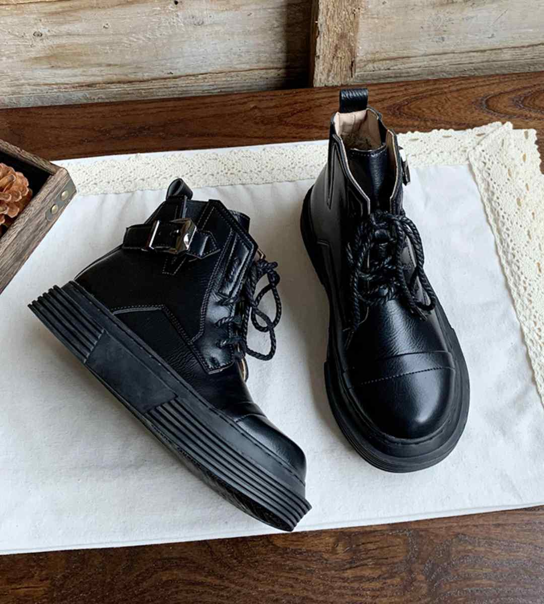 Winter Boots Leather Casual Classic Style Ankle Length Durable Footwear