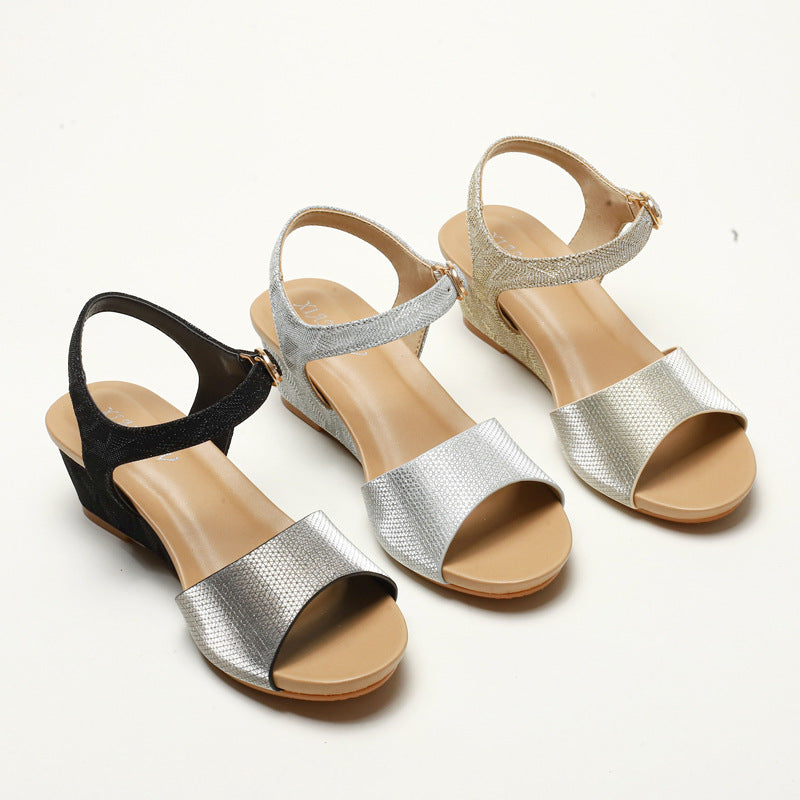 Wedge Sandals Summer Soft Bottom Mom Shoes Buckle