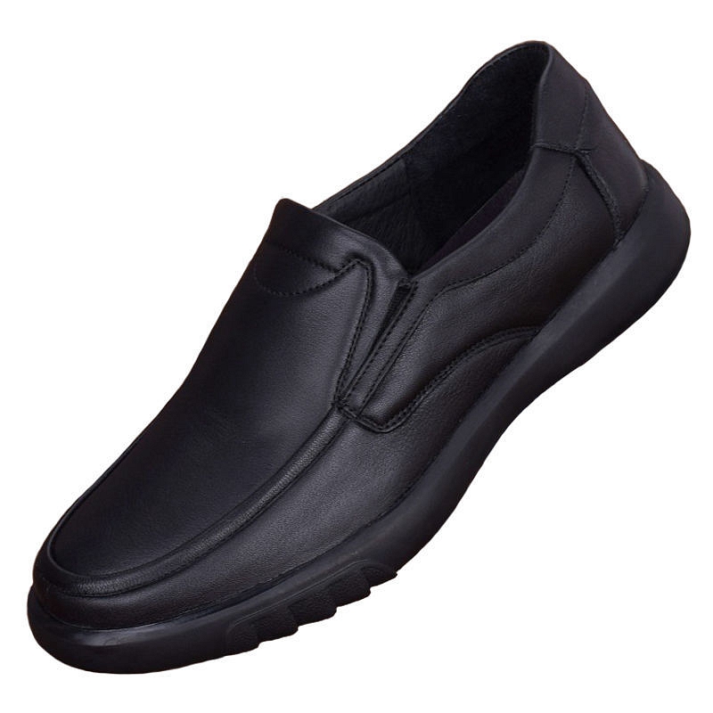 Business leather men's shoes spring and autumn first layer cowhide breathable soft sole non-slip dad shoes men's casual leather shoes soft surfac