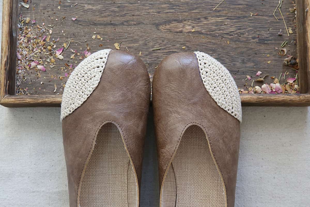 Woven round head flat shoes summer cotton and linen comfortable soft sole one stretch foot shoes