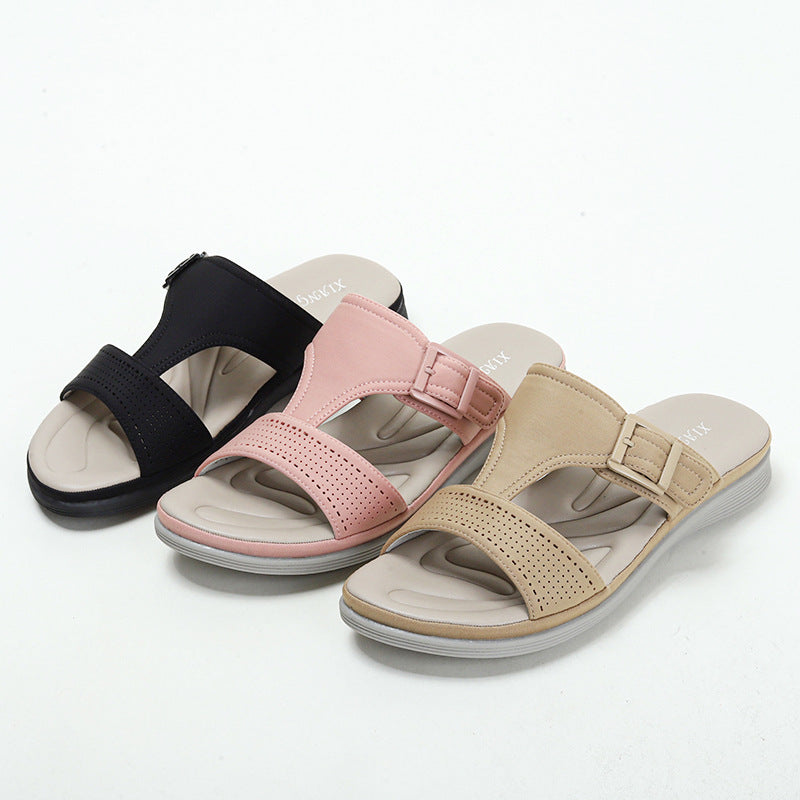Wedge Heels Thick Bottom for Outdoors Women's Slippers Ladies Fashion Leisure Sandals