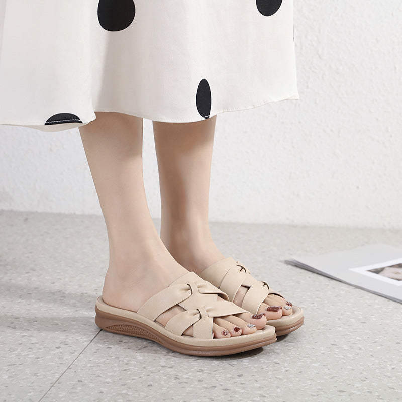 D637-5 Women's Casual Lightweight Large Size Retro Wedge Comfortable Sandals