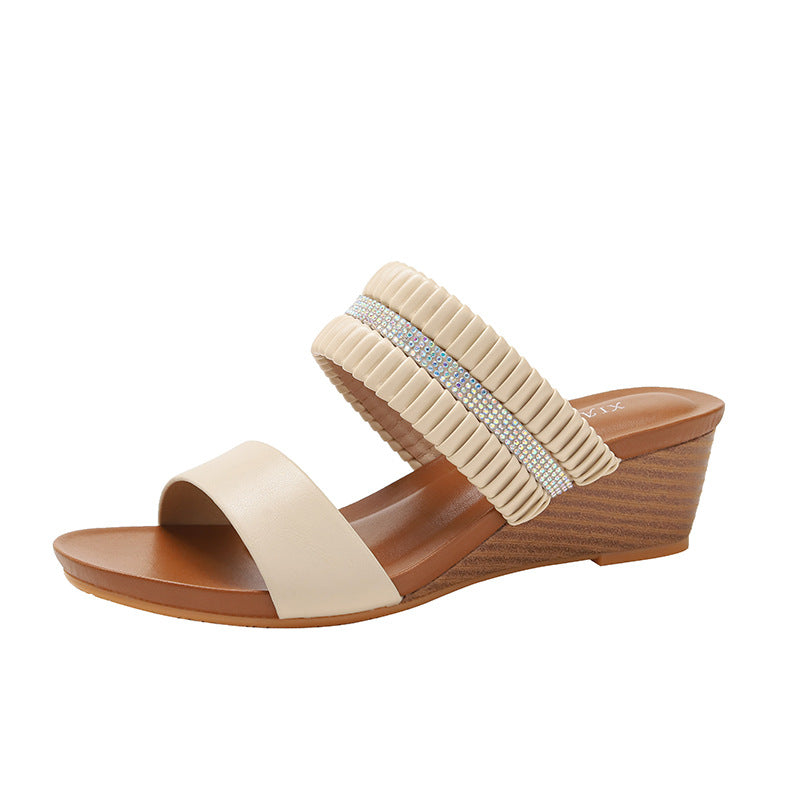 One-Strap Fashionable Women's Classy Shoes Comfortable Wedge Sandals