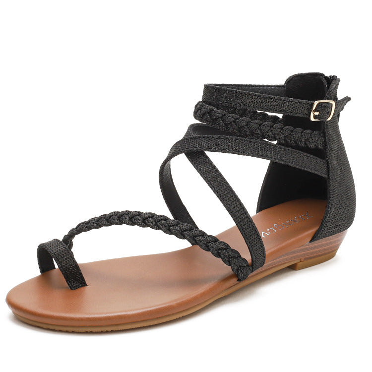 Wedge Sandals Women's Open Toe plus Size Women's Shoes Matching Skirt Roman Shoes
