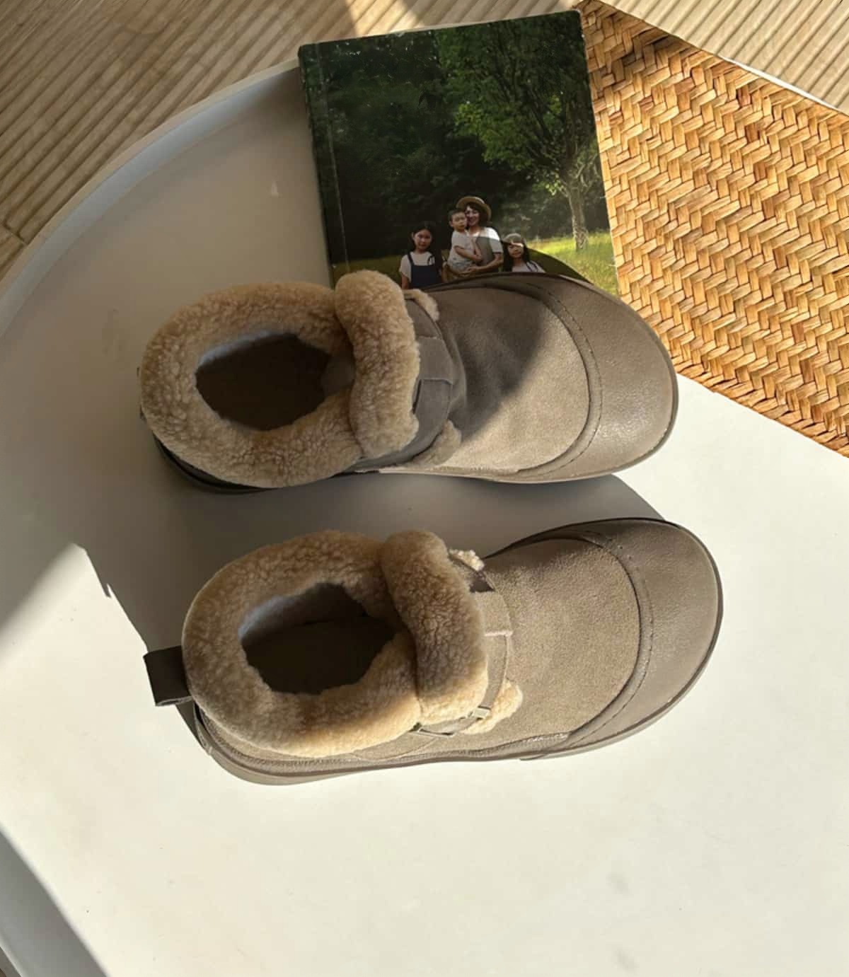 Imitation lamb wool round head platform short boots winter leather fashion belt buckle snow boots