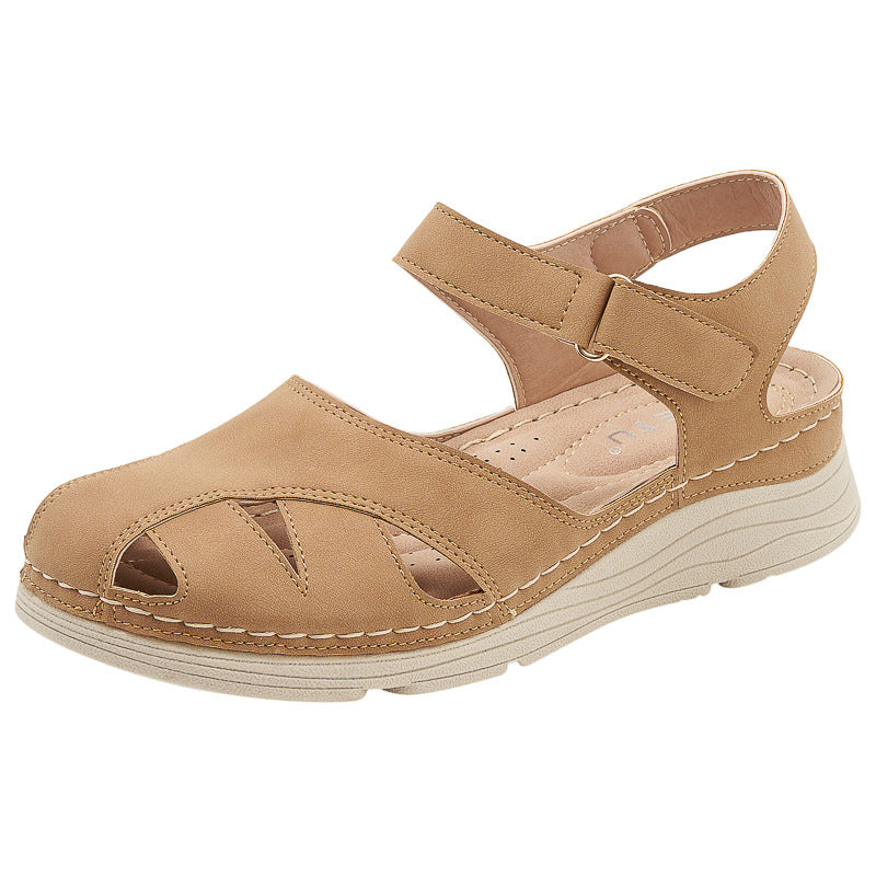 Autumn Sandals Women's Comfortable Casual Closed Toe Slippers Hollow Platform Large Size Sandals
