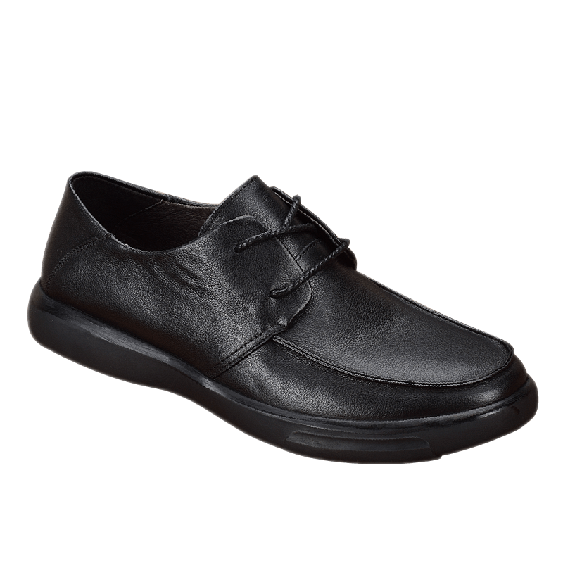 Leather thick-soled soft-soled comfortable casual shoes round head lace-up men's business casual leather shoes soft cowhide